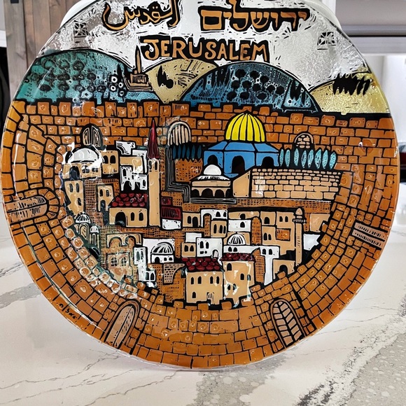 Nahariya Glass Art Jerusalem Old Town Plate - Picture 9 of 12